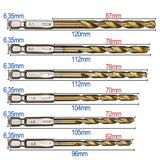 13pcs/lot HSS High Speed Steel Titanium Coated Drill Bit Set 1/4 Hex Shank 1.5-6.5mm