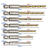13pcs/lot HSS High Speed Steel Titanium Coated Drill Bit Set 1/4 Hex Shank 1.5-6.5mm